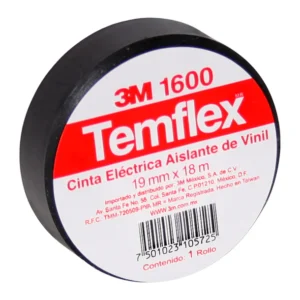 TYPACTMPLEX19X18 3M TEMFLEX CINTA AISLANTE19MMX18MT NEGRA 1600