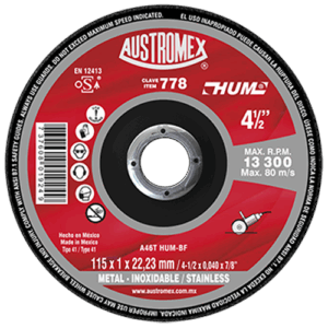 664/TAYPA778/Disco de corte metal 4 1/2"x 3/64" x 7/8", Austromex 778
